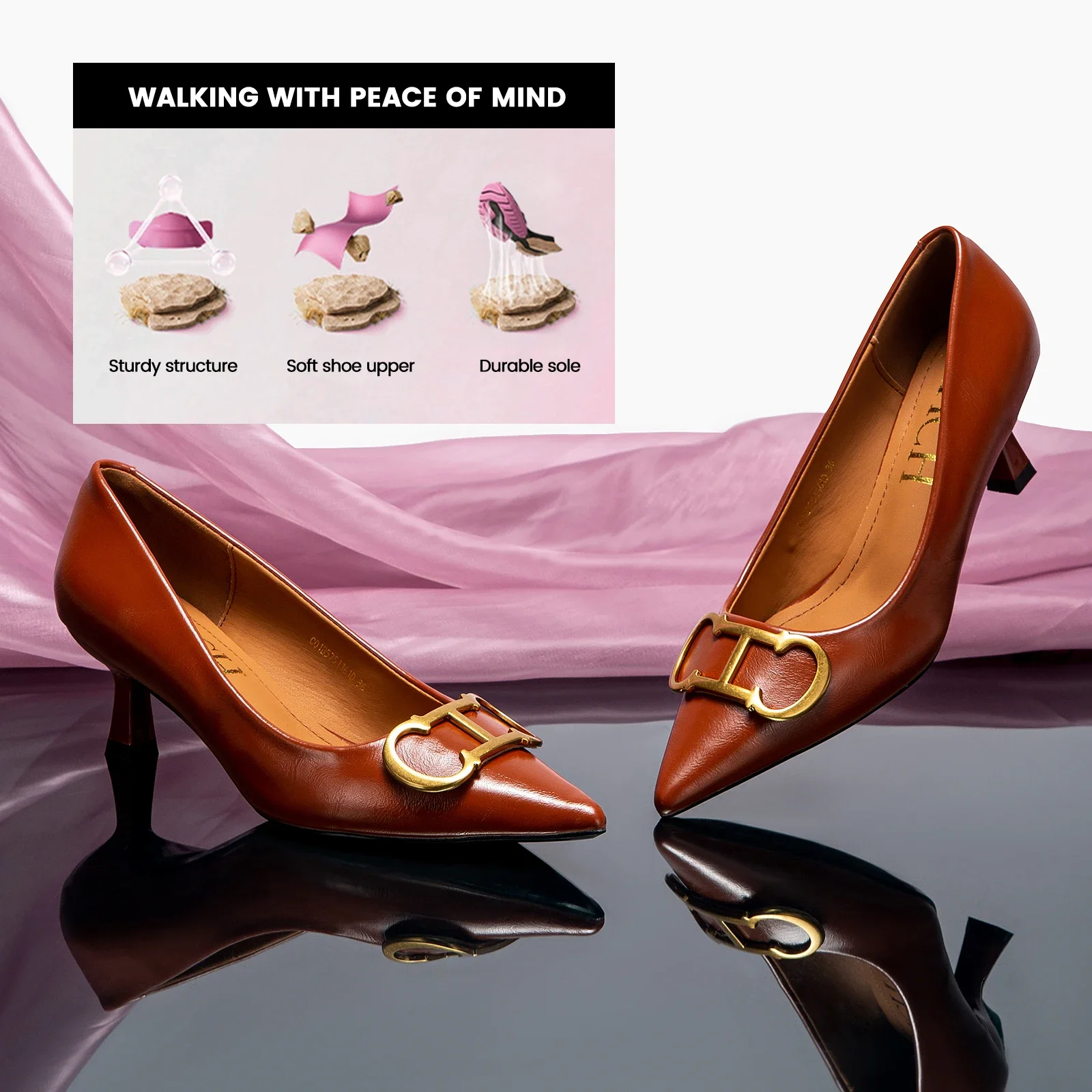 Brand CHCH Women\'s Shoes Pointed Toe High Heels Patent Leather Dress Heels Boat Shoes Wedding Shoes Large Size 34-40