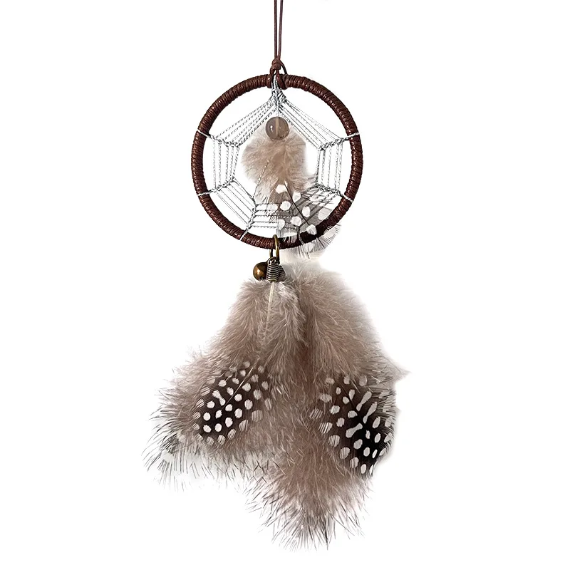 Vintage Pearl Wool Automobile Hanging Ornament tessuto a mano Dreamcatcher Car piccoli ornamenti prodotto finito