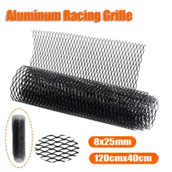 120*40cm Seagull 8x25mm Car Bumper Grille Aluminum Mesh Car Grid Ventilation Exterior Protection Filter Black DIY Bike Motorcycl