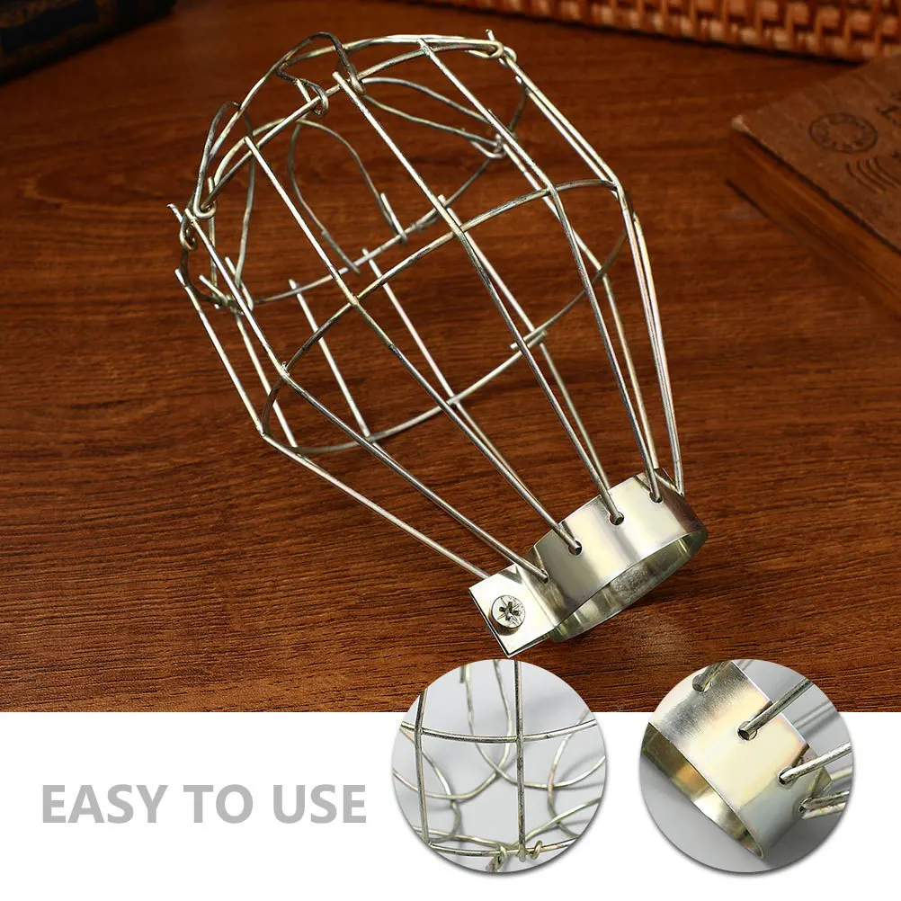 

2pcs Metal Lamp Bulb Guard Clamp Explosion-Proof Iron Wire Cage For Enamel Lampshades Diy Industrial Light Cover Ceiling Pendant