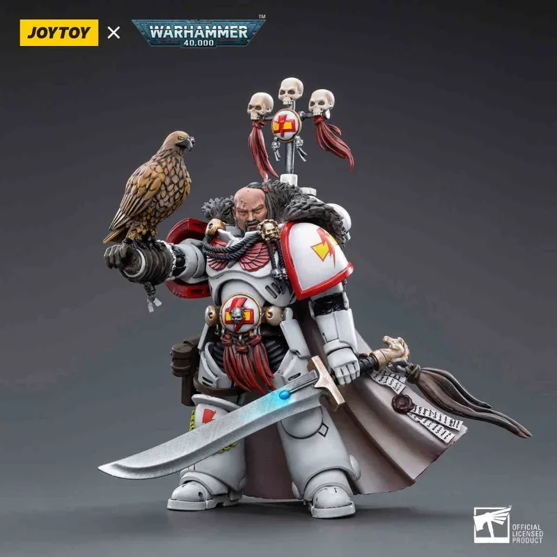 JOYTOY Warhammer 40k 1/18 figurki białe blizny kapitan Kor'sarro Khan szturmowy intercessor rower bojowy Anime Model wojskowy