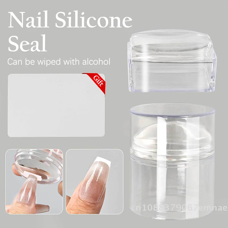 Nagelkunst-Stempelplatten-Set für Französische Maniküre - Nagellack-Schablonen, Stempel, Schaber und Zubehör-Set