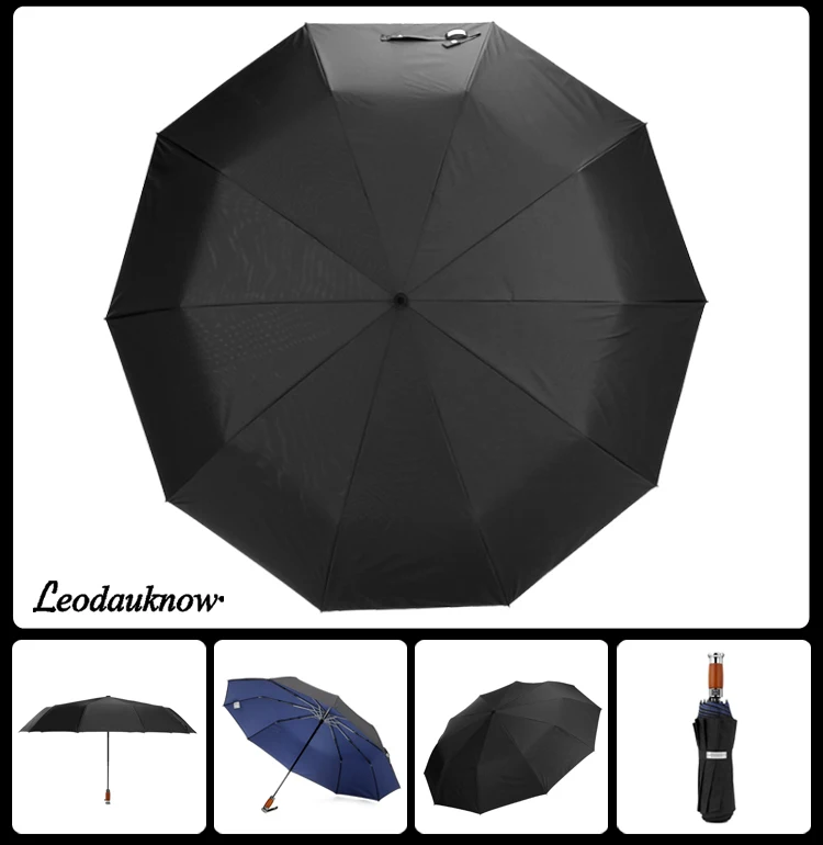 Parapluie Double couche pour hommes et femmes, marque authentique, grand, automatique, de qualité, 3 plis, coupe-vent, pour l\'extérieur, 125cm