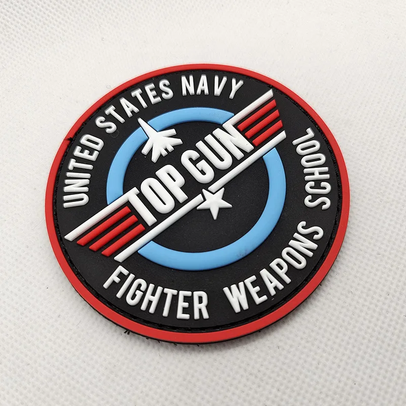 Top Gun 2 Pvc Rubber Hook and Loop badge Droplet Magic Backpack Stickers Tactical Clothes Hat Patch Glow in the Dark Armband