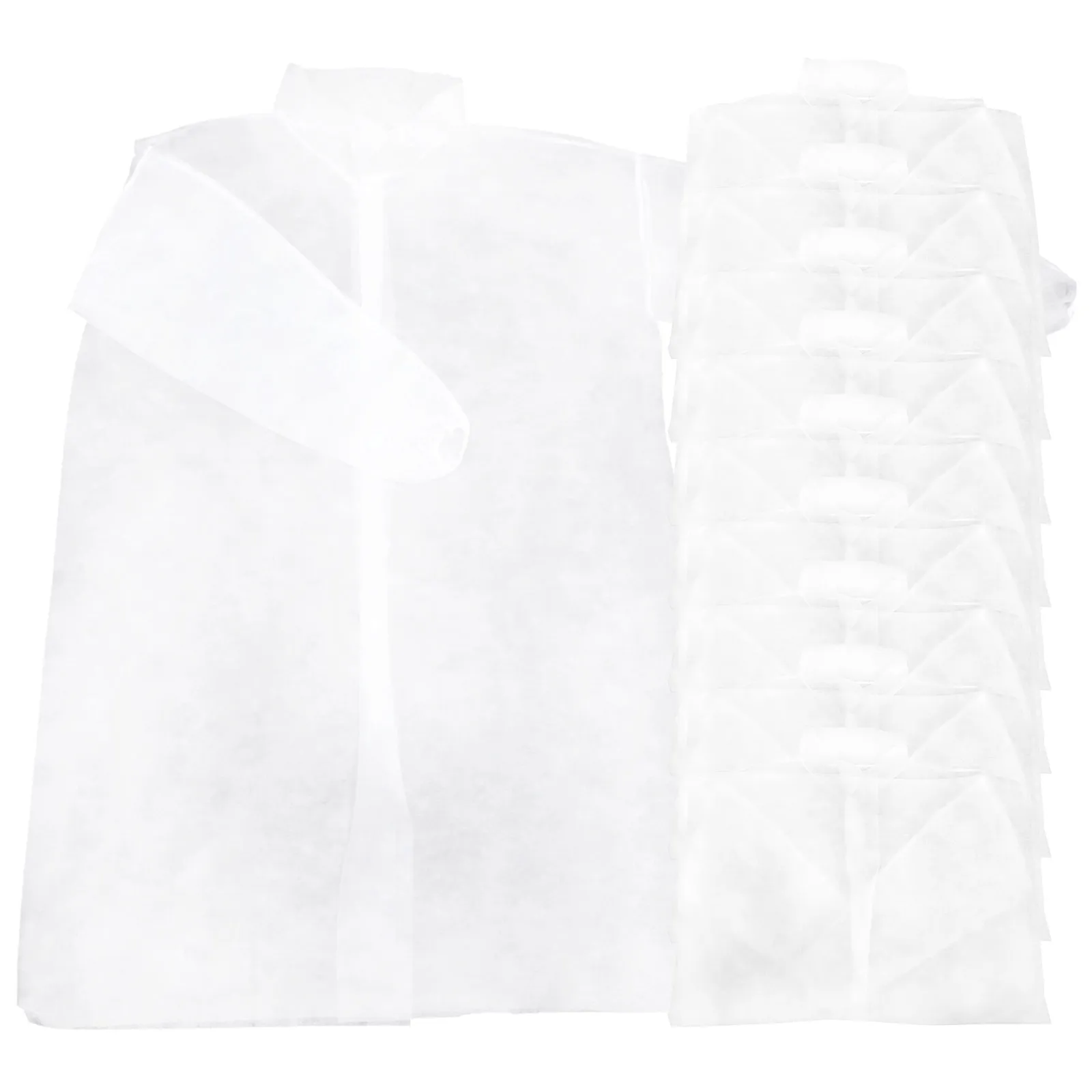 

10Pcs Disposable Experimental Suit Disposable Working Clothes 30g Non Woven Long Sleeve Protective Laboratory Coat Clothing