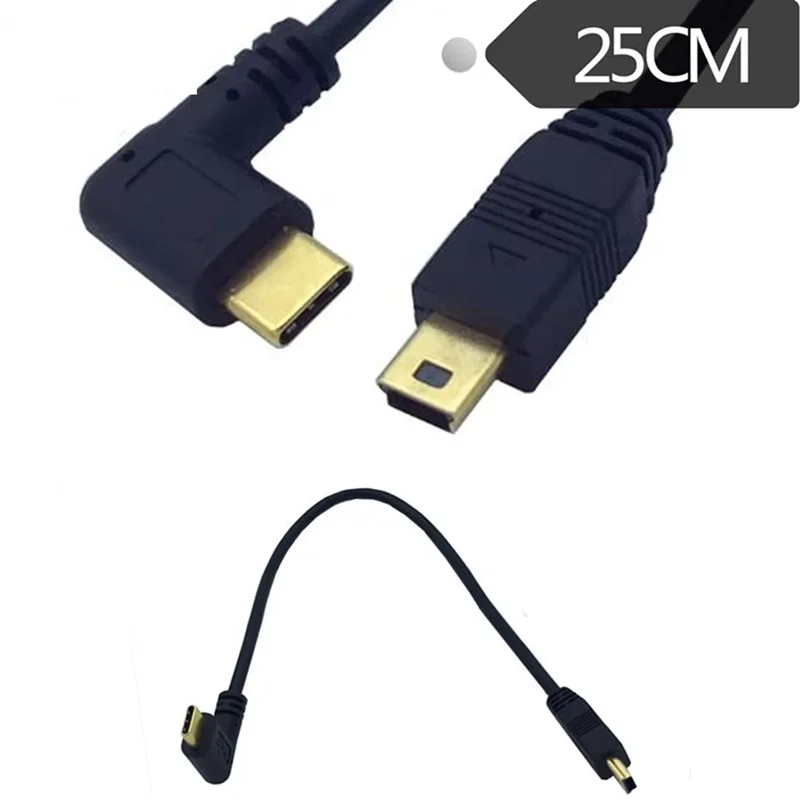 Type-c Left Right 90 Degre Host OTG Type C Male to Mini USB Male Adapter Cable For Mobile tablet Cable