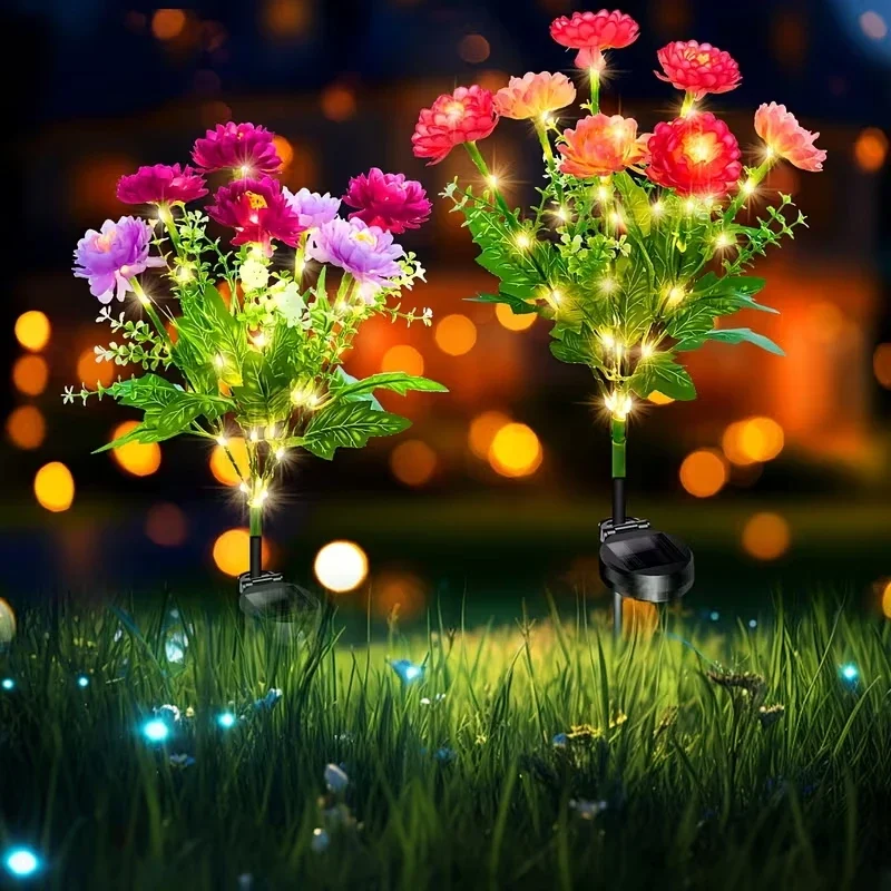 Solar Lights Outdoor Lighting Garden Lights Snow Lotus Lawn Lights Patio Patio Garden Decorative Flower Party Wedding Lights
