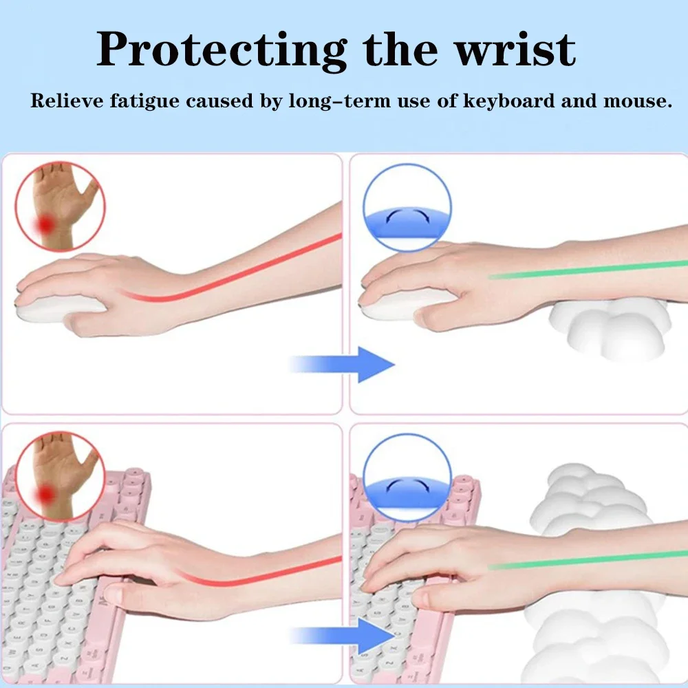 Cloud Handgelenkauflage Tastatur Memory Foam Mauspad Anti-Rutsch-Tastaturgriff Unterstützung MousePad Set Ergonomische Cloud Handgelenkstütze