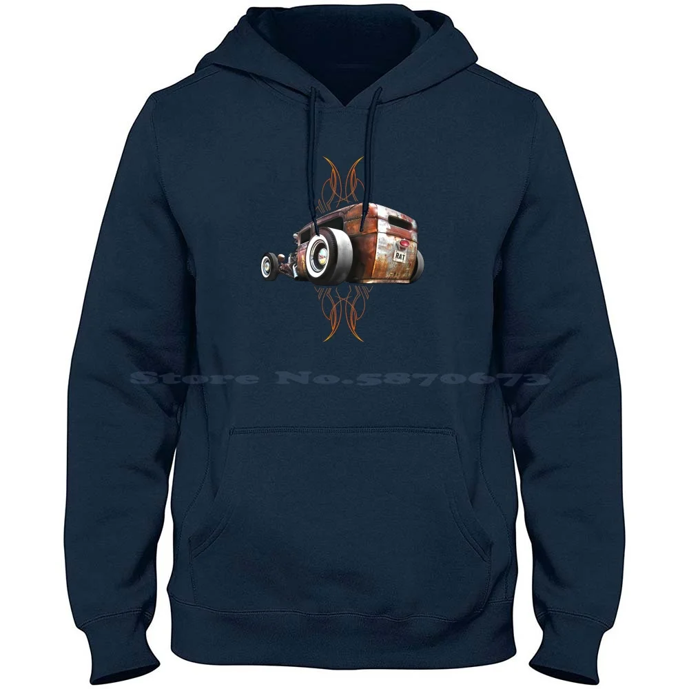 Pinstripe Rat-Rear View 100% Pure Cotton Hoodie Tshirt Mopar Or No Car Plymouth Chrysler Desoto Hemi Muscle Car Hot Rod Rat Rod