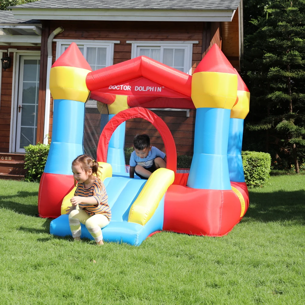 

Custom Outdoor Inflatable Bouncy Castle With Slide Kids Jumping Bounce House Commercial Grade Play Equipment