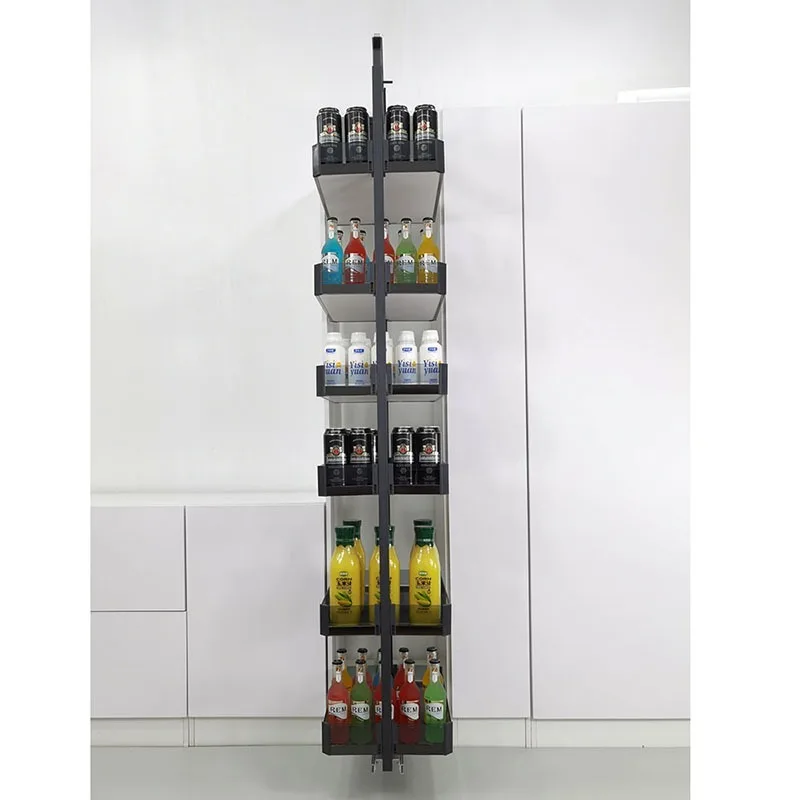 Drawer type big monster multi-layer snacks seasoning high cabinet deep pull basket cabinet ultra narrow wine rack