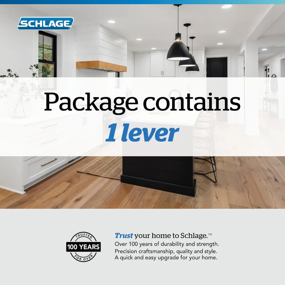 Schlage F170 LAT 716 Latitude 도어 레버, 단면 비회전 더미 도어 핸들, 에이지드 브론즈