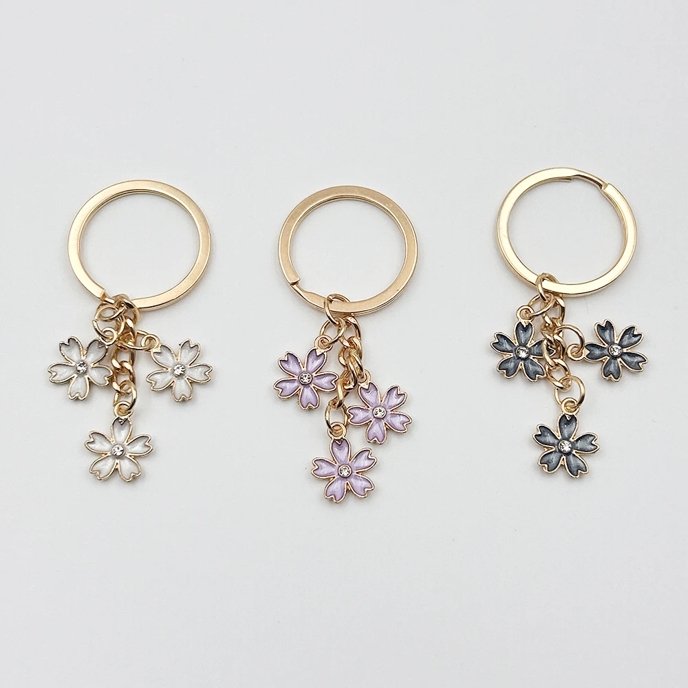 Porte-clés fleur en cristal pour femme, porte-clés JOCar, cadeau bijoux pour enfant, nouvelle mode