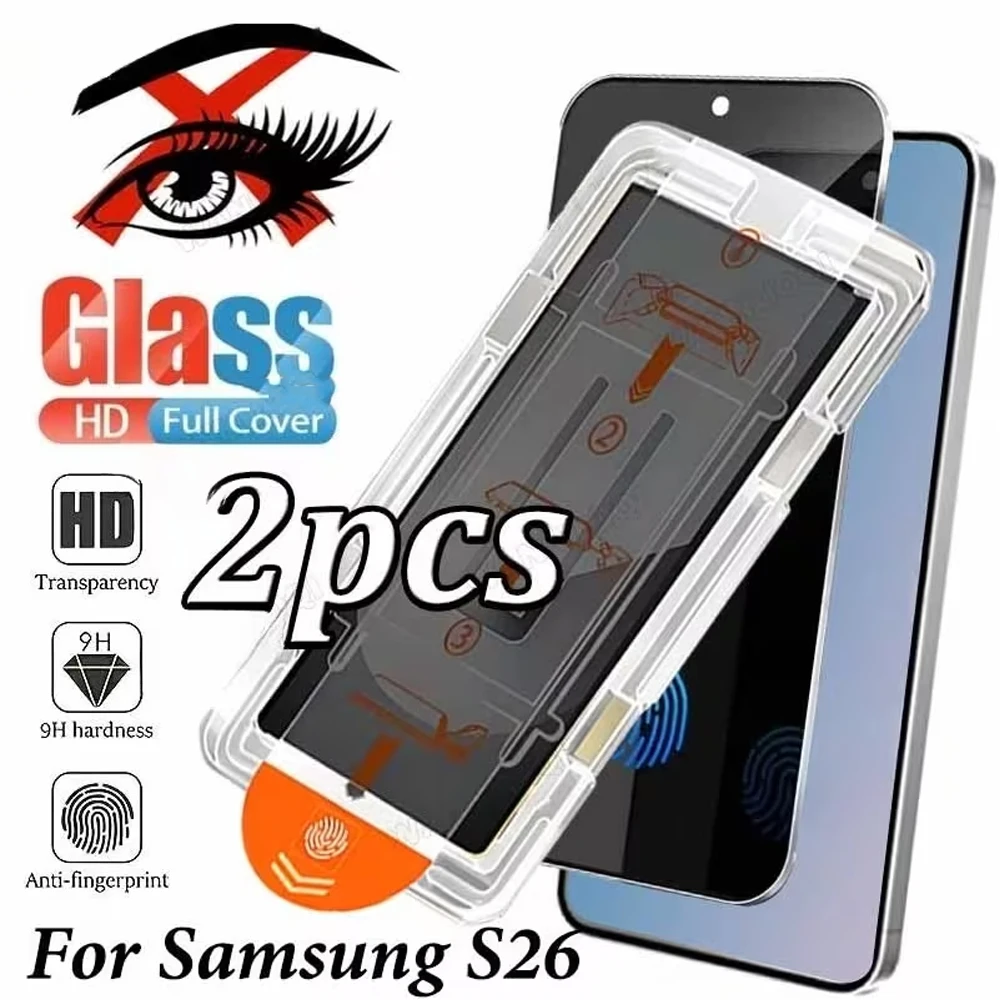2 Stück Sichtschutz-Panzerglas für Samsung Galaxy S26 Ultra S26 Edge S26 S25 Ultra S24 Plus S23 S22 S21 Anti-Spy Displayschutzfolie