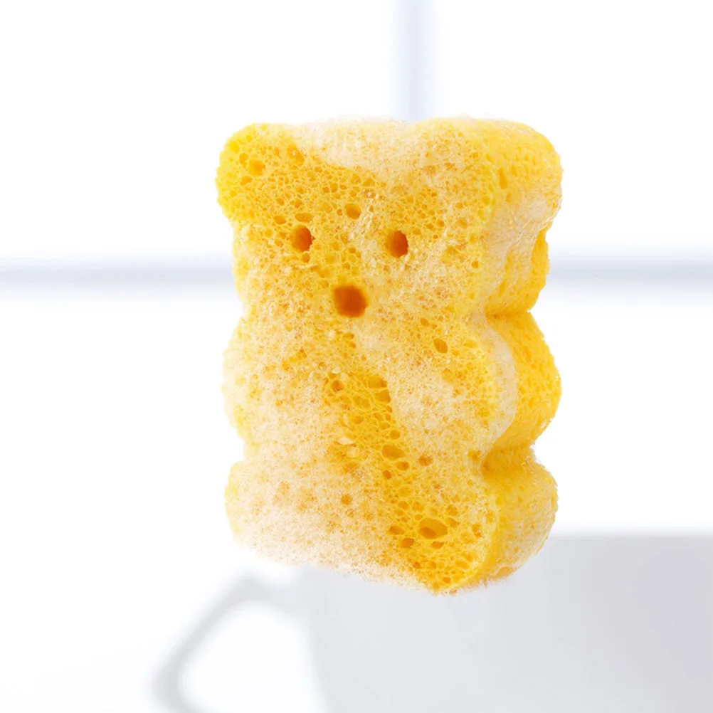 

Soft Bear Shape Baby Bath Sponge Made of Premium Wood Pulp Highly Absorbent Exfoliating Shower Sponge for Gentle Cleansing