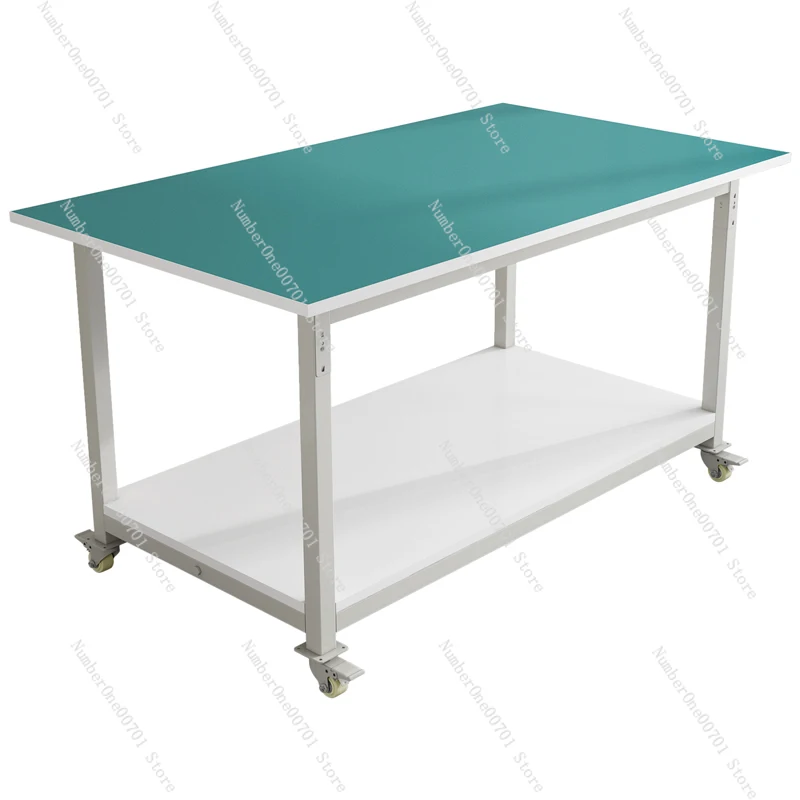 Movable anti-static workbench with wheels Operating table Workshop industrial pulley turnover cart Maintenance table