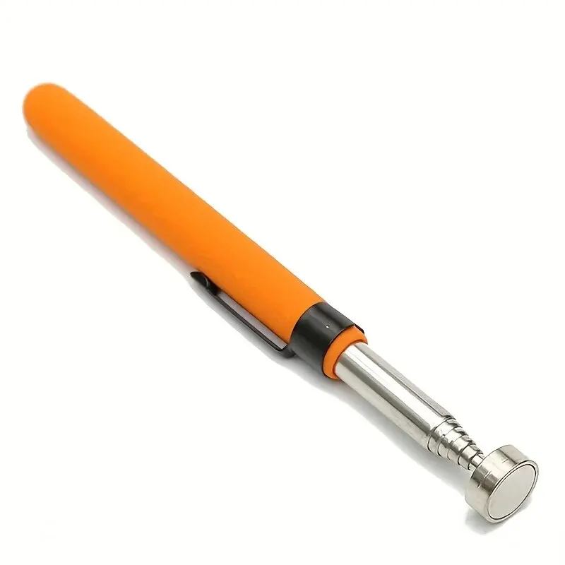 8 ปอนด์ Magnetic Retractable Pickup สีส้มดูดเหล็ก Rod แบบพกพา Extractor ปากกาคลิปเครื่องมือซ่อมรถยนต์
