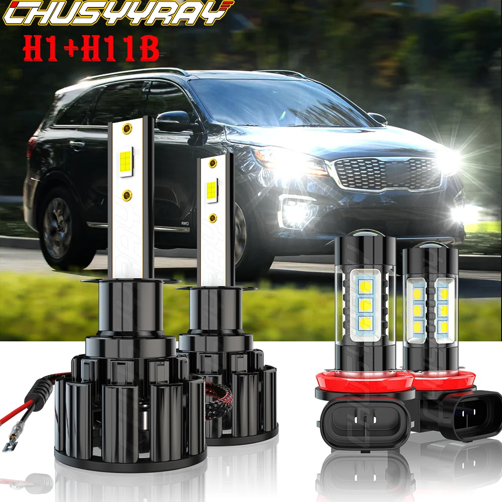 

CHUSYYRAY Car lights Combo H1 H11B LED Headlight Bulbs Kit High Low Beam Compatible For KIA SORENTO 2007-2009 Car accsesories