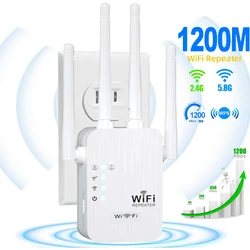 2024 Fastest WiFi Extender Signal Booster The Longest Range up to 9995sq.ft Internet Superboost Booster 2.4G/5G 4 Antennas