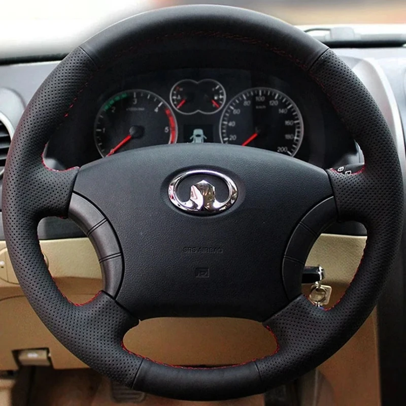 Braid Car Steering Wheel Cover For Great Wall Haval Hover H3 H5 Wingle 3 Wingle 5 Genuine Leather Steering Wrap Car Accessories