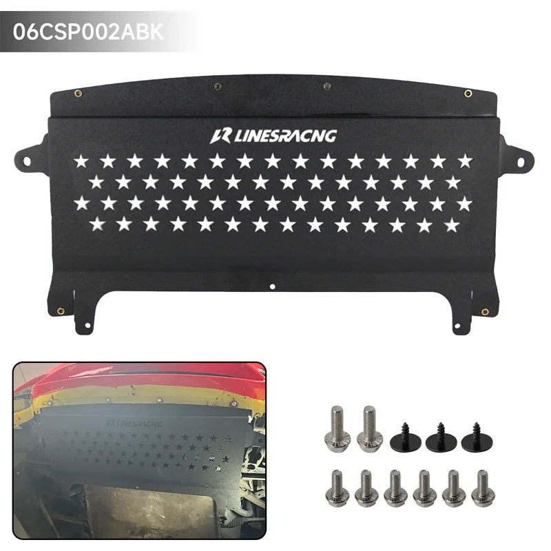Oil Cooler Skid Plate LR Underhood Shield For BMW F8X M3 F80 15-18 M4 F82 F83 15-20 S55 Engine 3.0L F-Series Aluminum Wrinkle