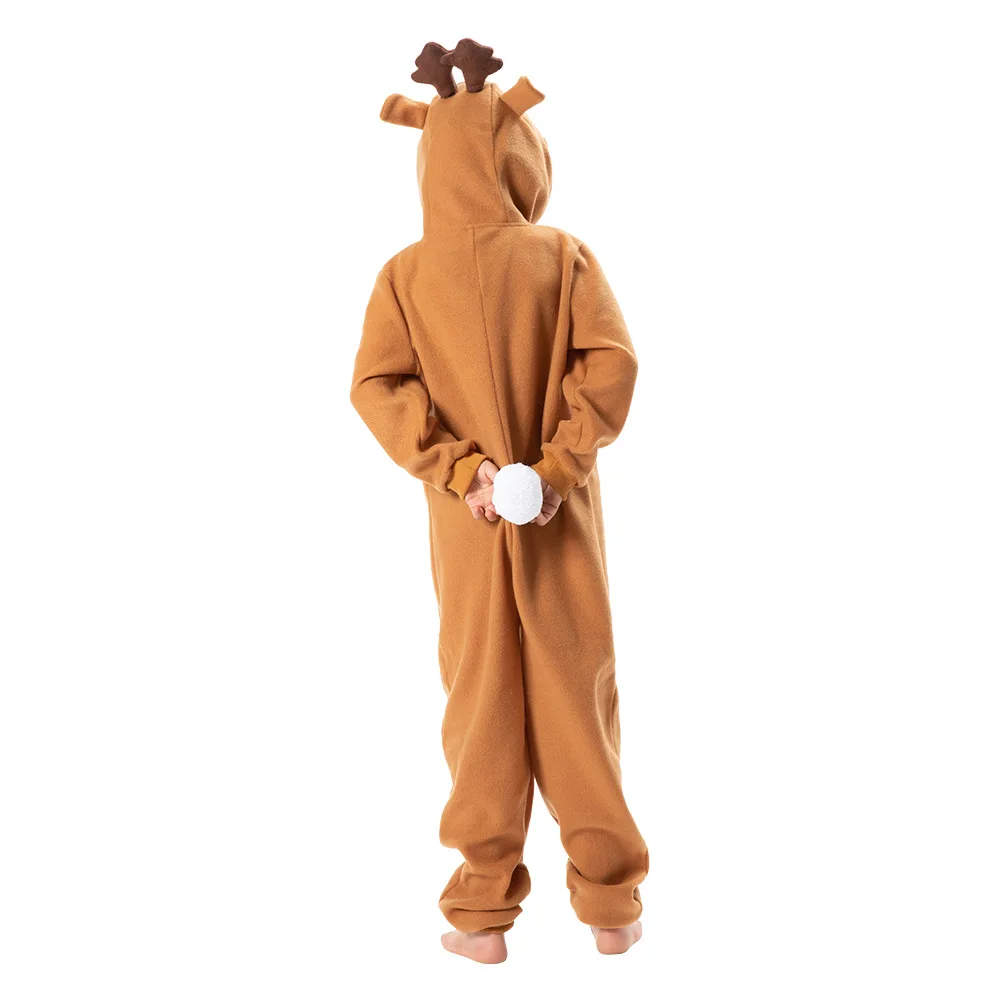 Elk Animal Cosplay Costume para Crianças, Fofo de Natal, Holiday Party, Funny Jumpsuit Set, Roupas de Performance Escolar, Meninos e Meninas