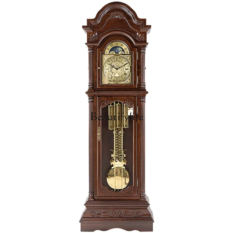 

European floor clock German movement Solid wood mechanical floor clock