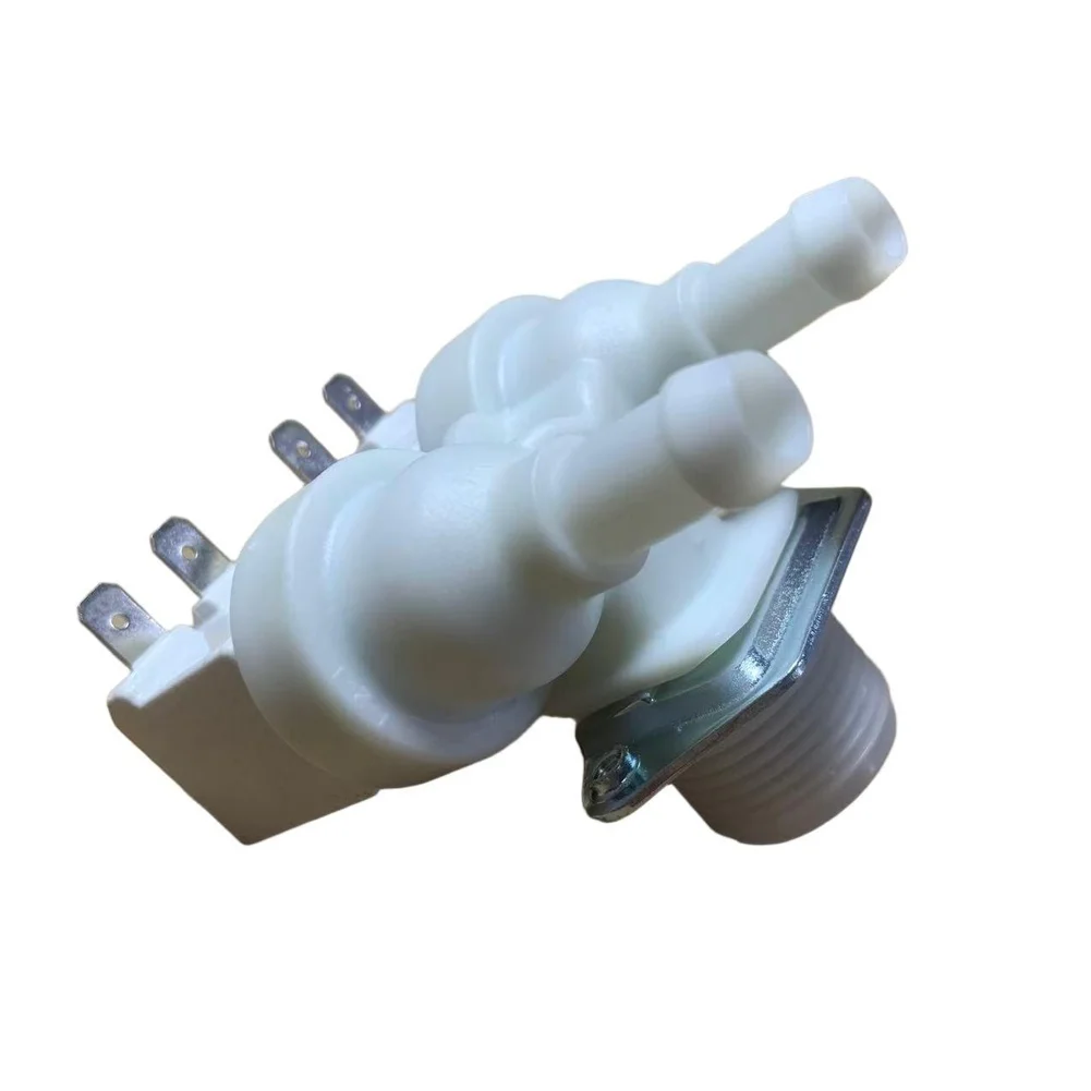 Washing Machine Inlet Solenoid Valve Dual Function 220V 240V White Plastic Replacement Compatible with Many Brands