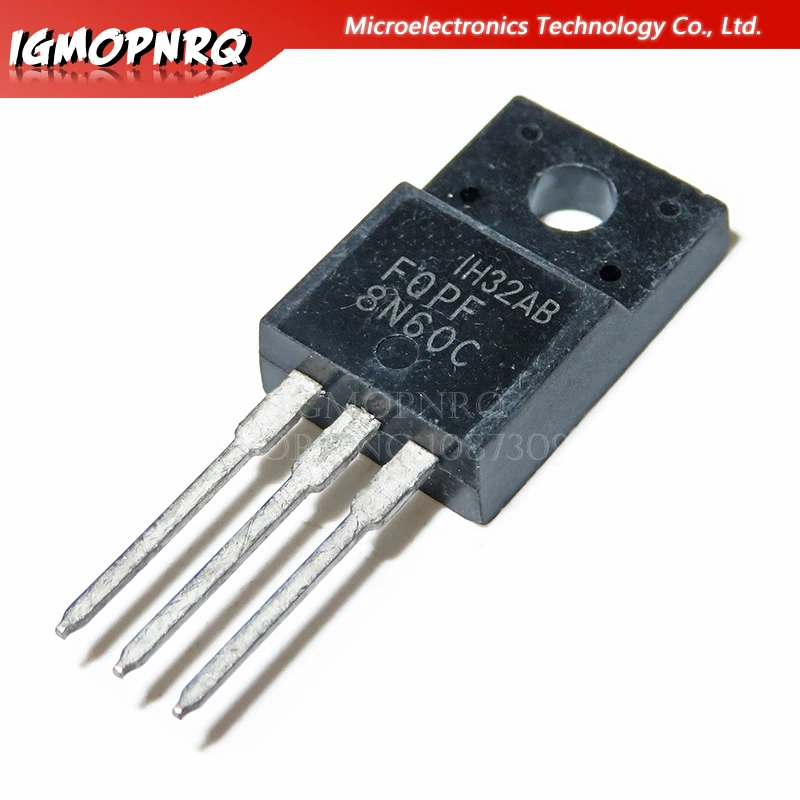 Transistor de Canal N MOSFET, 10 piezas, FQPF8N60C, 8N60C, 8N60, 600V, 8A, TO-220F, nuevo y original