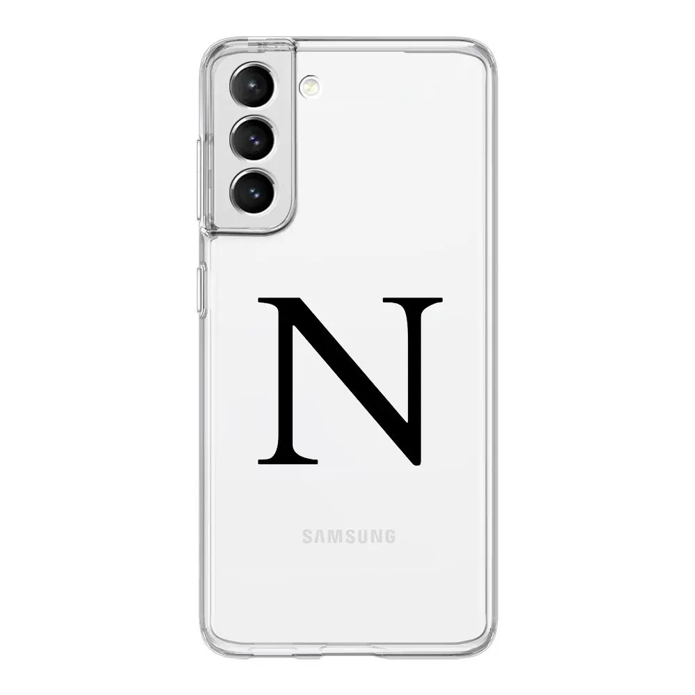 Initial Letter A Z Fashion Clear Phone Case For Samsung Galaxy S24 Plus S23 FE S22 S21 S20 Ultra 5G S10 S10E S9 S8 Soft Cover