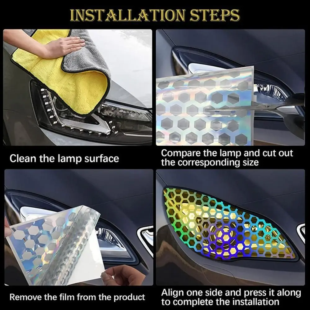 العالمي سيارة ضوء ملصقات DIY العسل سيارة العلوي فيلم سيارة الخلفي الذيل ضوء ملصق مزخرفة اكسسوارات السيارات الخارجية #4