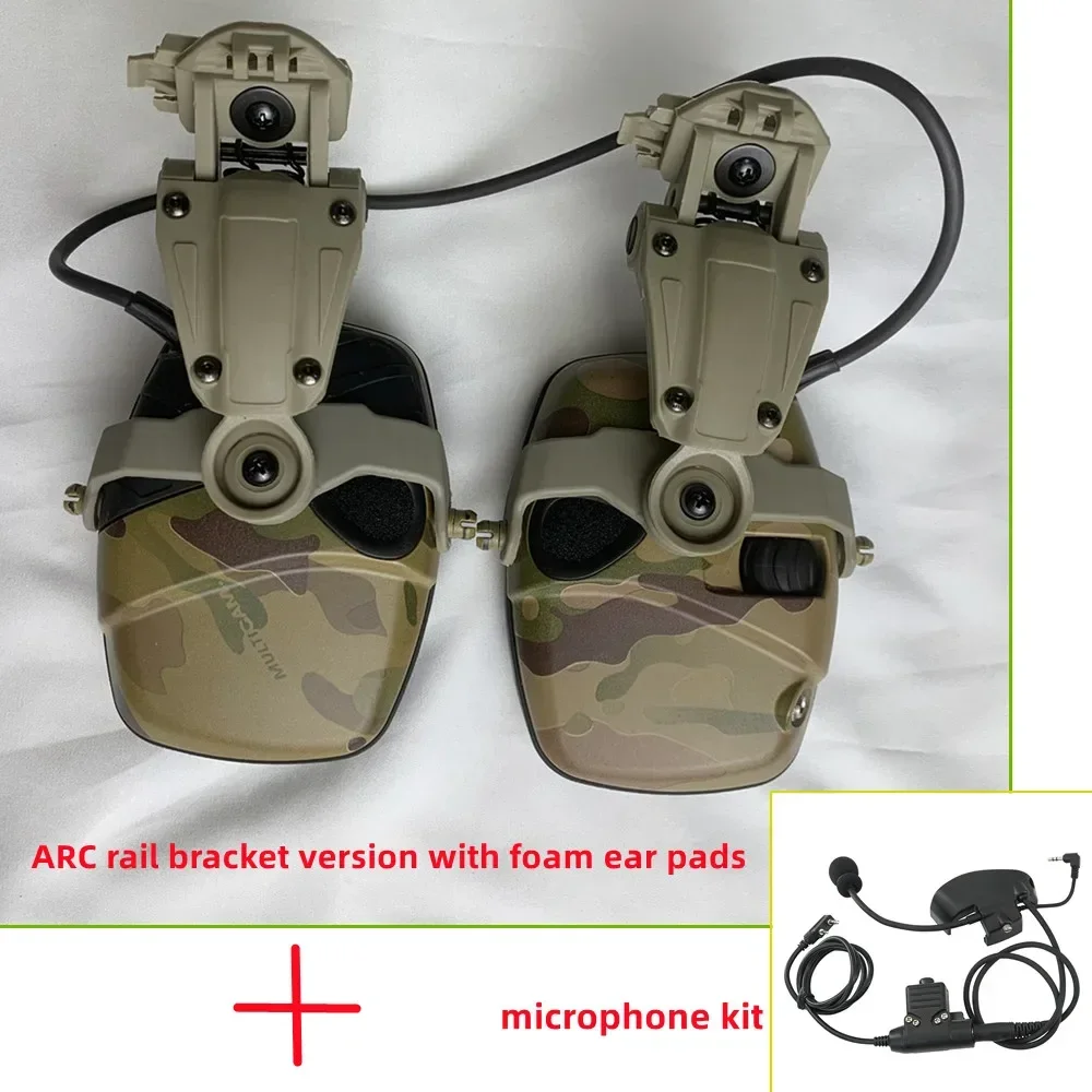 

Tactical Headset ARC Helmet Rail Adapter Tactical Hearing Noise Reduction Electronic Shooting Sports Headphones&microphone Kit