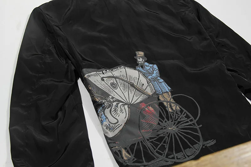 

plus Size Fat ort Printed Open Cardigan Coat Men's Faion Urban Sle Autumn Windbreaker Zipper Closure Casual Loose Fit