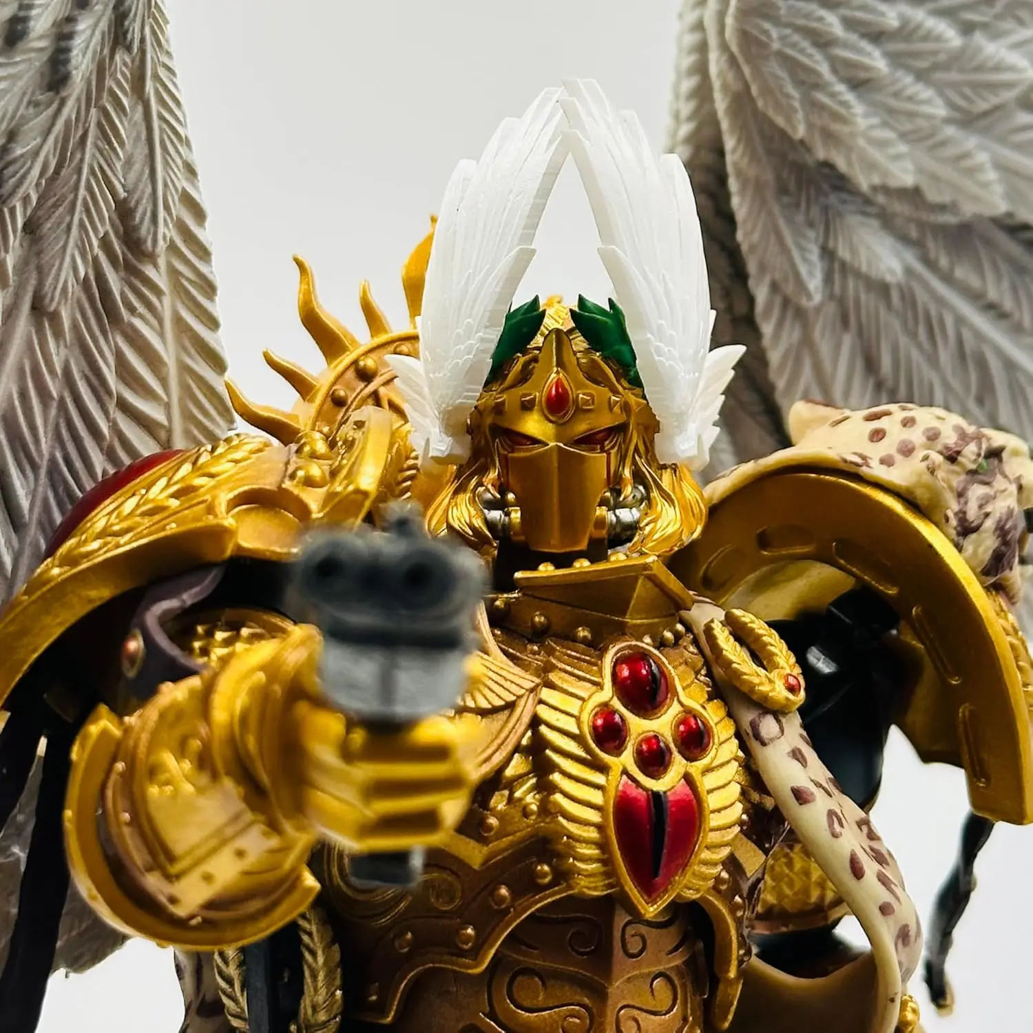 อะไหล่หมวก TOYVERSE JOYTOY 1/18 Warhammer อุปกรณ์เสริม Blood Angels Sanguinius Primarch 2 รุ่น