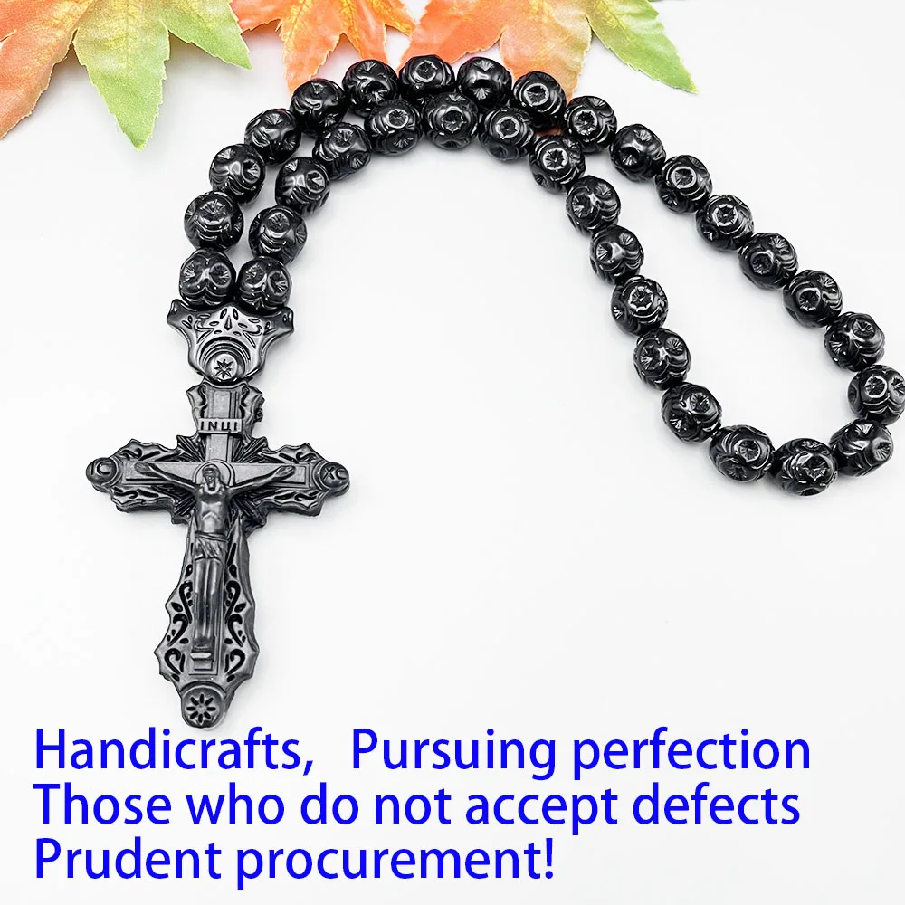 GS235 المعلقات الصليب ثلاثية الأبعاد الراتنج ستيريو الصورة المقدسة الأسود أنماط رائعة الخرز الفداء الديني الإيمان سيارة قلادة حلية #6