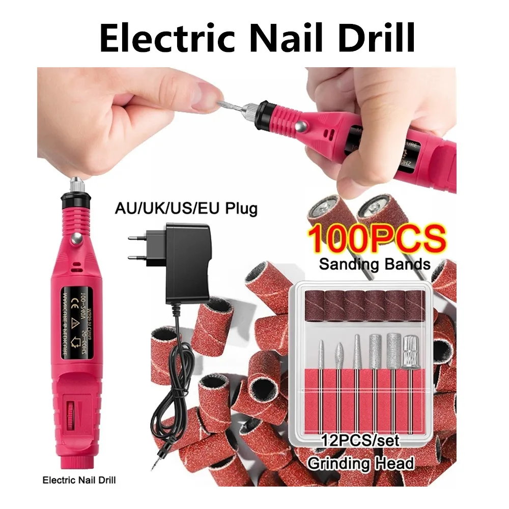 1 Set Professional Electric Nail Drill Machine Cutters for Manicure Tools Nail Polisher Files Pen Gel Polish Remover Equipment