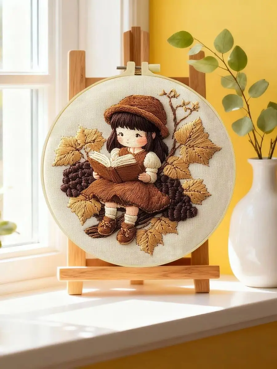 1 Stück 20X20CM/15X15CM 7,87/6,3 Zoll Meeresblick Stickerei Starter-Kit DIY-Kit Stickerei-Set für Anfänger – Detail 6