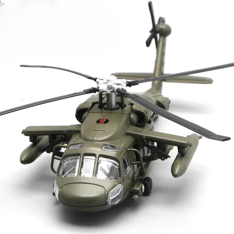 F64-3 Simulation Fighter Model Collection-grade Decoration,Black Hawk Gunship Alloy Military Model