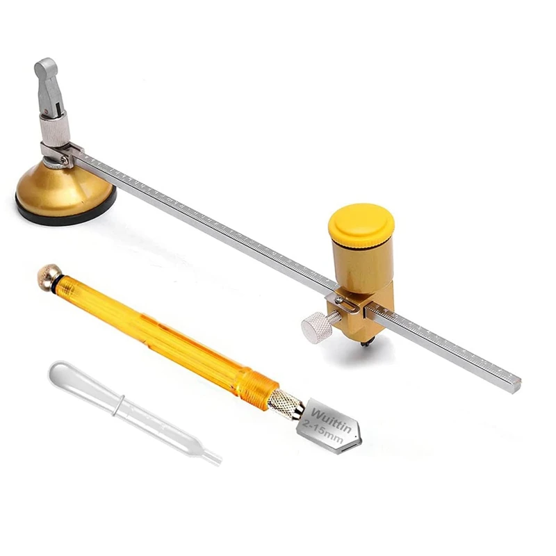 

Circular Glass Cutter With Suction Cup Adjustable Circular Glass Cutter Tool Kit With A Glass Cutter (40Cm)