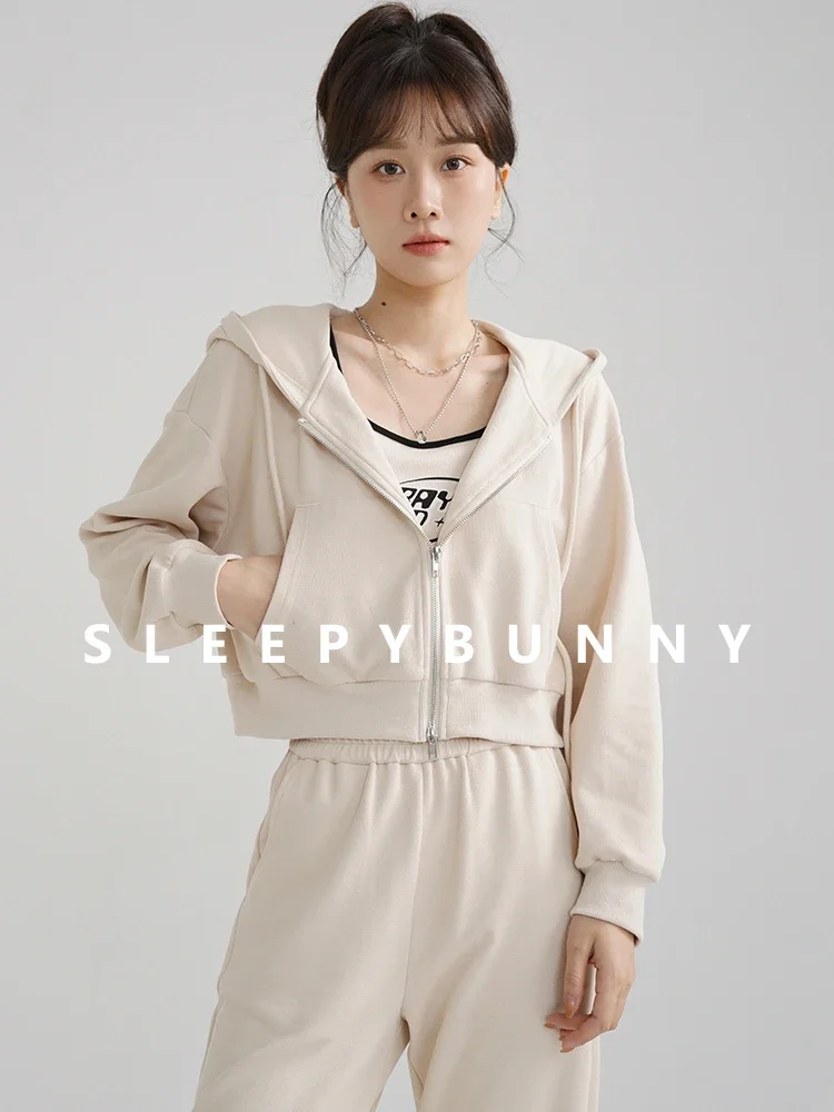 3-Piece Women Sporty Lounge Set Zip-Up Cropped Hoodie Tank Top High Waist Wide-Leg Pants Casual Streetwear Tracksuit Outfit