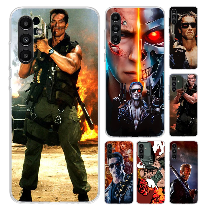 Funda de teléfono Arnold Schwarzenegger Terminator para Samsung Galaxy A15 A25 A35 A55 A14 A24 A34 A13 A53 A12 A52S A23 A33 A24 A34 A03S