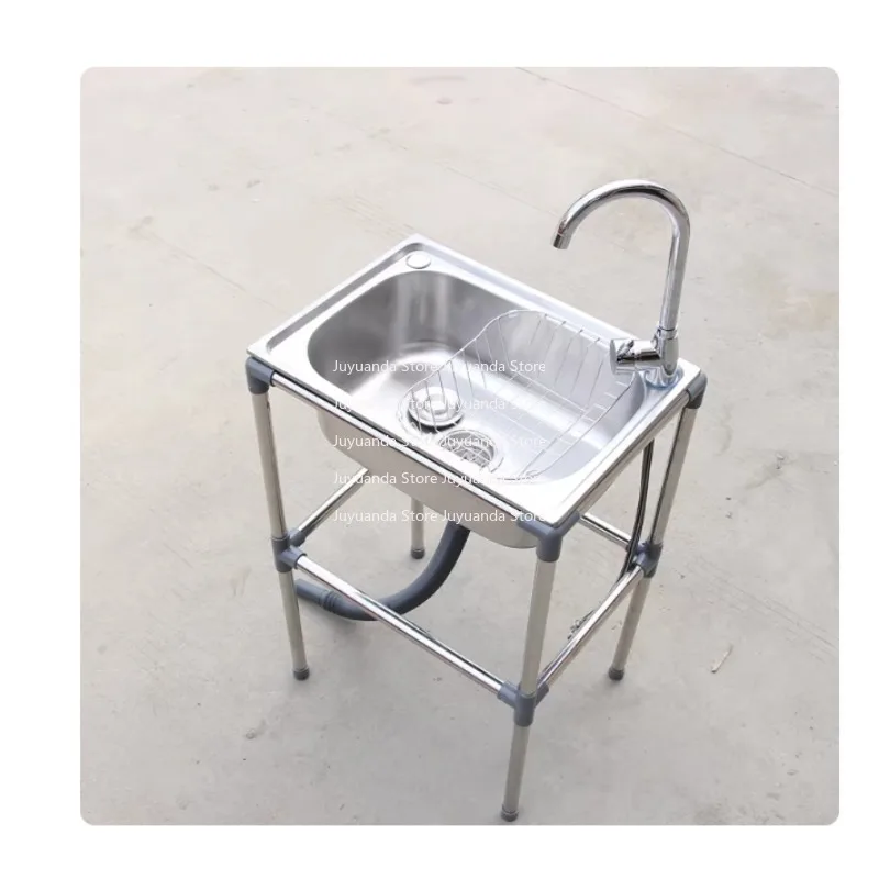 

Removable sink, simple washbasin table, integrated stainless steel washbasin shelf, bathroom washbasin table