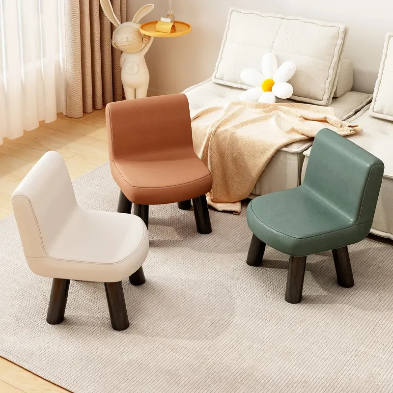 Small Stool Household Low Back Chair Living Room Bench Footstool Durable Comfortable Seat for Children and Adults Strong