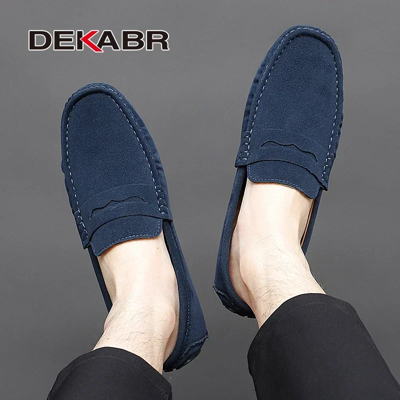 DEKABR 2025 New Couple Casual Shoes Slip-on Handmade Comfortable Breathable High Quality Pu Leather Loafers Fashion Size 35-48 image 5