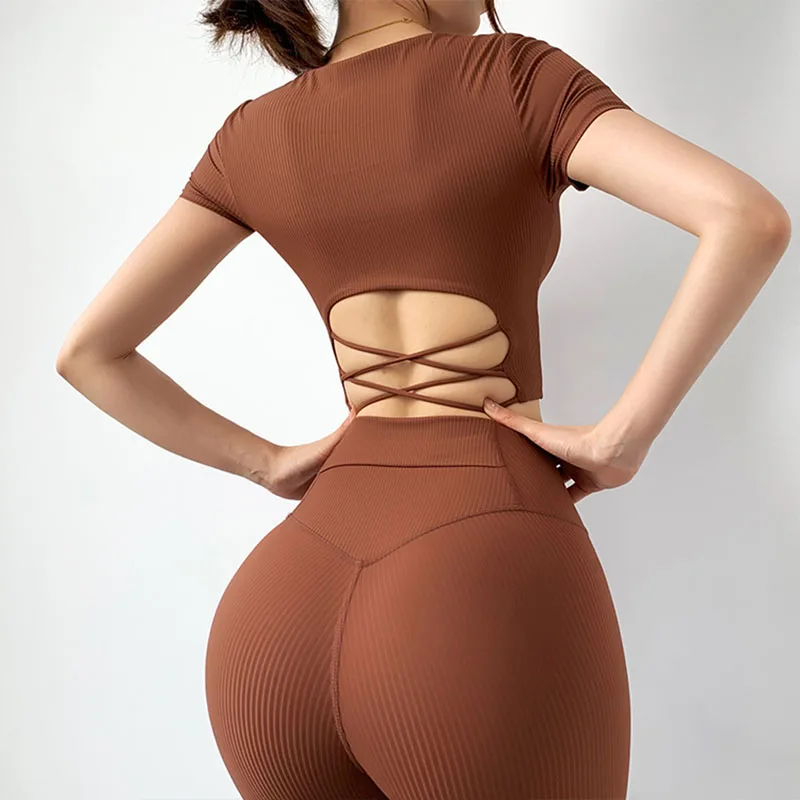 

Бюстгальтер Buit с внутренней подкладкой, рубашки для йоги для женщин, сексуальный укороченный топ для бега в тренажерном зале и фитнеса, футболка с коротким рукавом, женская спортивная одежда