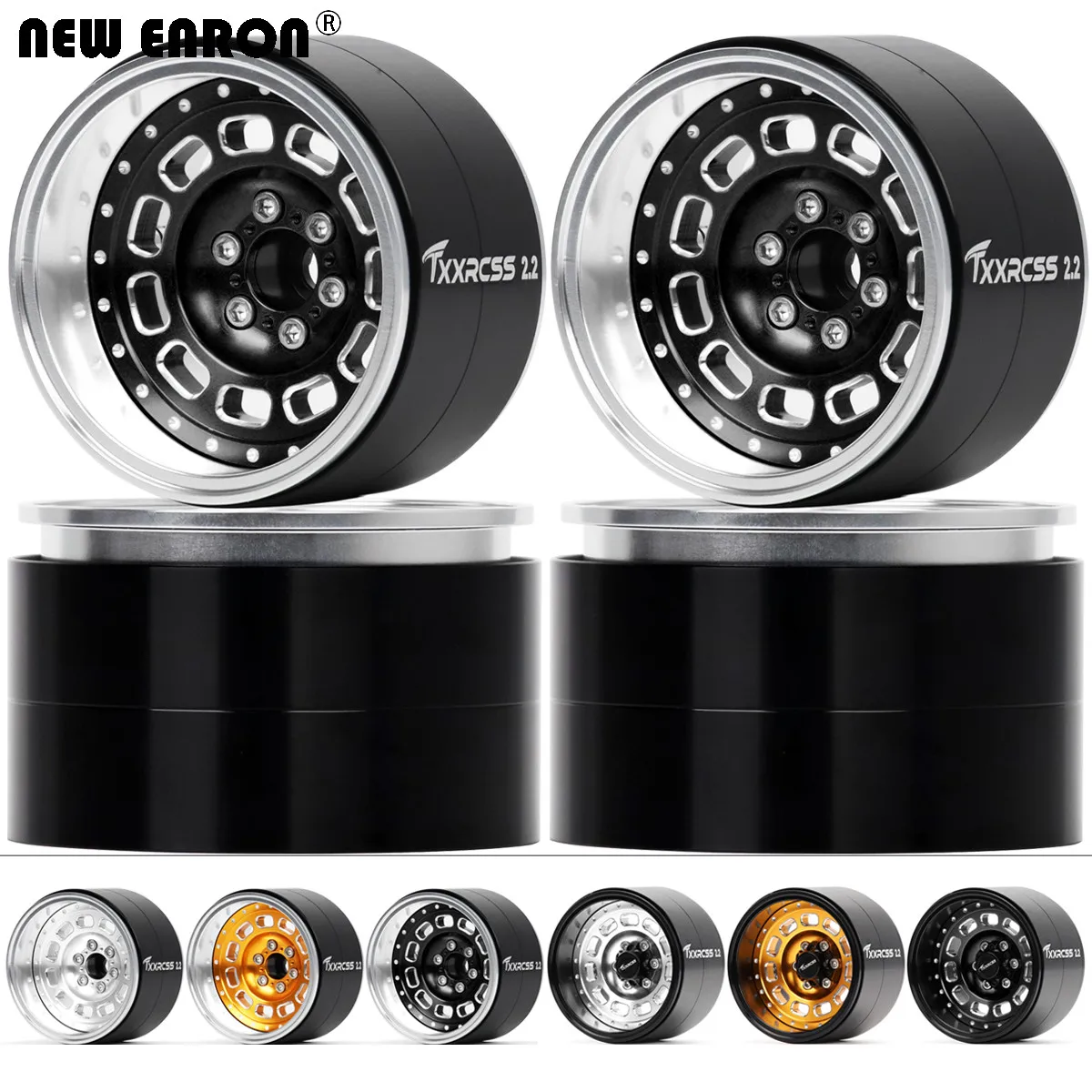 

NEW ENRON CNC Metal Beadlock Offset -5/-15mm Wheel Rim For RC 1/10 12mm Hex 2.2 inch Crawler tires Axial RR10 SCX10 Traxxas TRX4