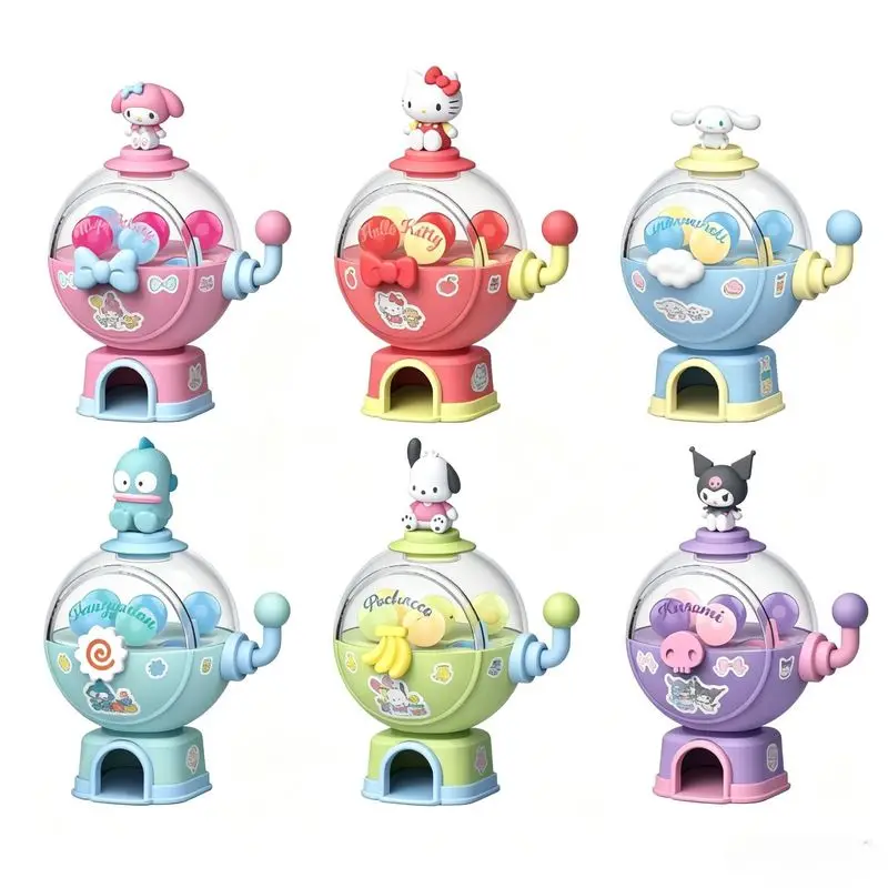 Sanrio Gashapon Machine Blind Box Kuromi My Melody Cinnamoroll Pochacco Hangyodon Collectible Figure Desktop Decor Gift