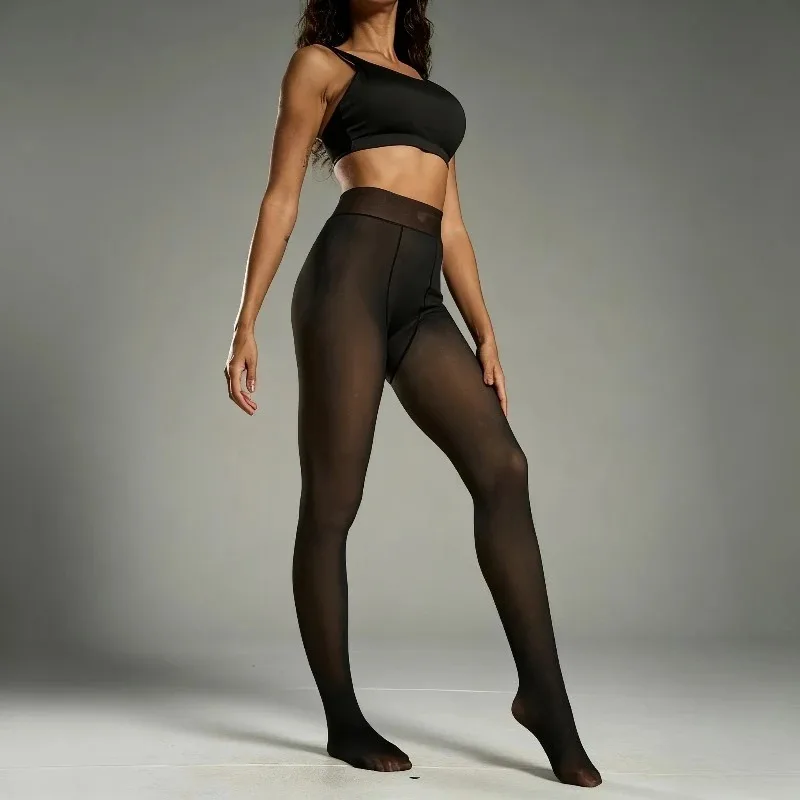 الشتاء الدفء الجوارب السميكة للنساء صوف مبطن كامل طول طماق الحرارية السراويل الطويلة تشكيل الجسم ضيق