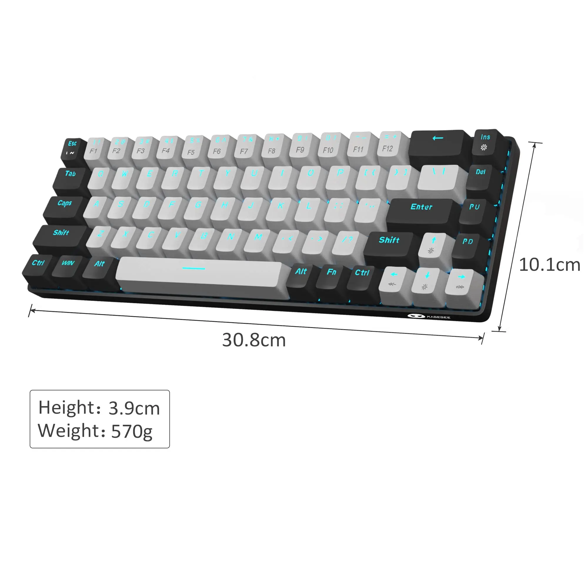 Imagem -02 - Magegee-teclado Portátil para Jogos Mecânico Mini Teclado com Fio do Office Mk-box Led Retroiluminado Compact 68 Chaves 60