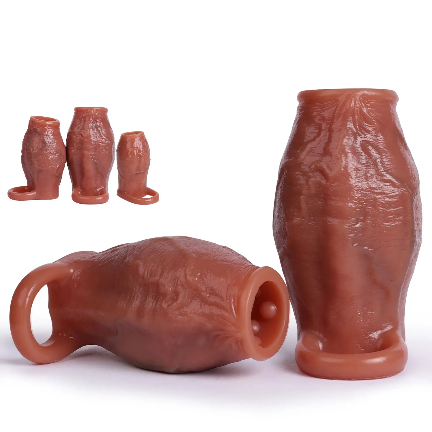 Dick Sleeve Enlargement Lock Sperm Dildo Penis Ring Adult Men Sex Toys Enlarged Thick Cock Sleeve Soft Silicone Male 18 Sexy Toy